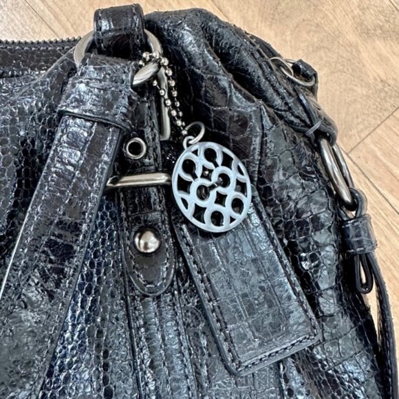 NEW AUTHENTIC COACH EMBOSSED CROCODILE ALEXANDRA STYLE 15384 BLACK $498 - Picture 10 of 13